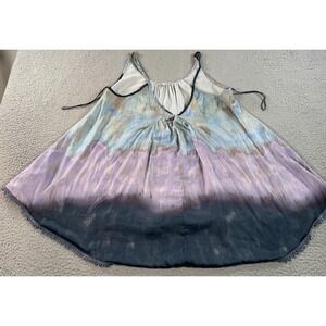 Free People Serena Intimately Slip Dress Womens Small Pink Tie-Dye Lace-Trim Hem